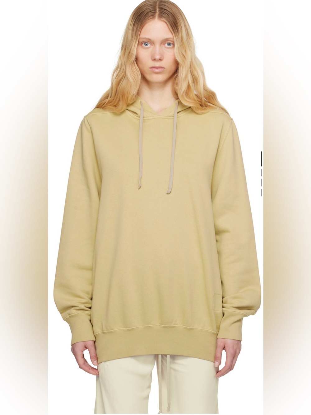Rick Owens DRKSHDW BEIGE HOLLYWOOD OVERSIZED HOODIE